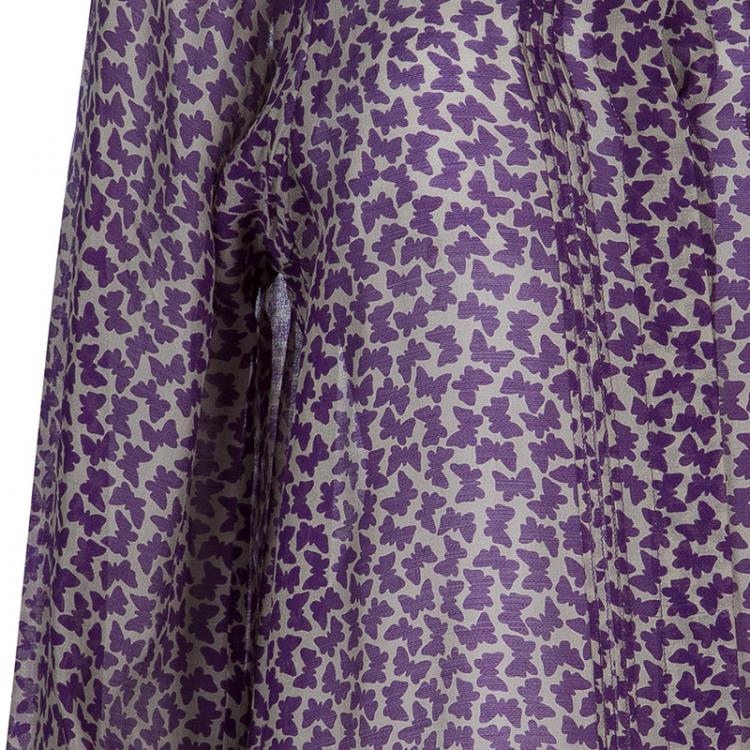 Pre Owned See by Chloe Purple Printed Chiffon Top M