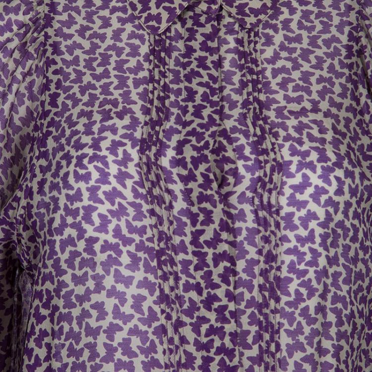 Pre Owned See by Chloe Purple Printed Chiffon Top M