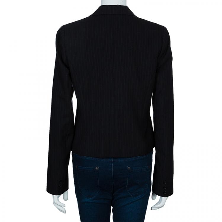 Pre Owned See by Chloe Black Pinstripe Tailored Blazer M