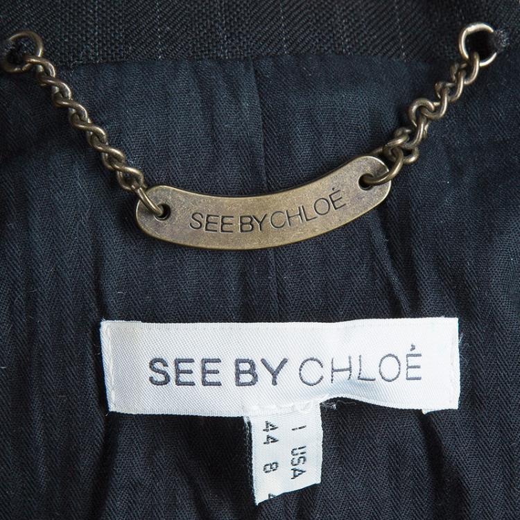 Pre Owned See by Chloe Black Pinstripe Tailored Blazer M