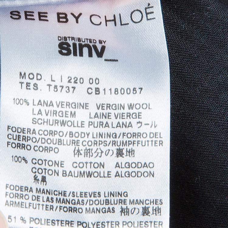 Pre Owned See by Chloe Black Pinstripe Tailored Blazer M