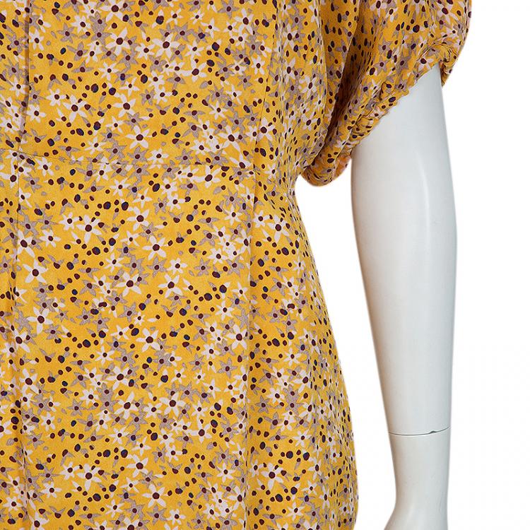 Pre Owned See by Chloe Yellow Dotted Dress S