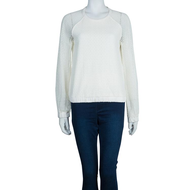 Pre Owned See By Chloe Cream Cotton Jumper M