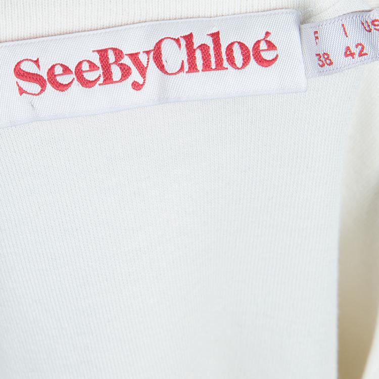 Pre Owned See By Chloe Cream Cotton Jumper M