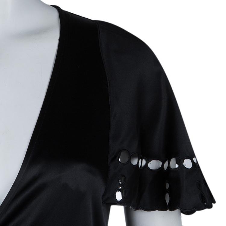 Pre Owned See by Chloe Black Silk Cutwork Detail Dress S