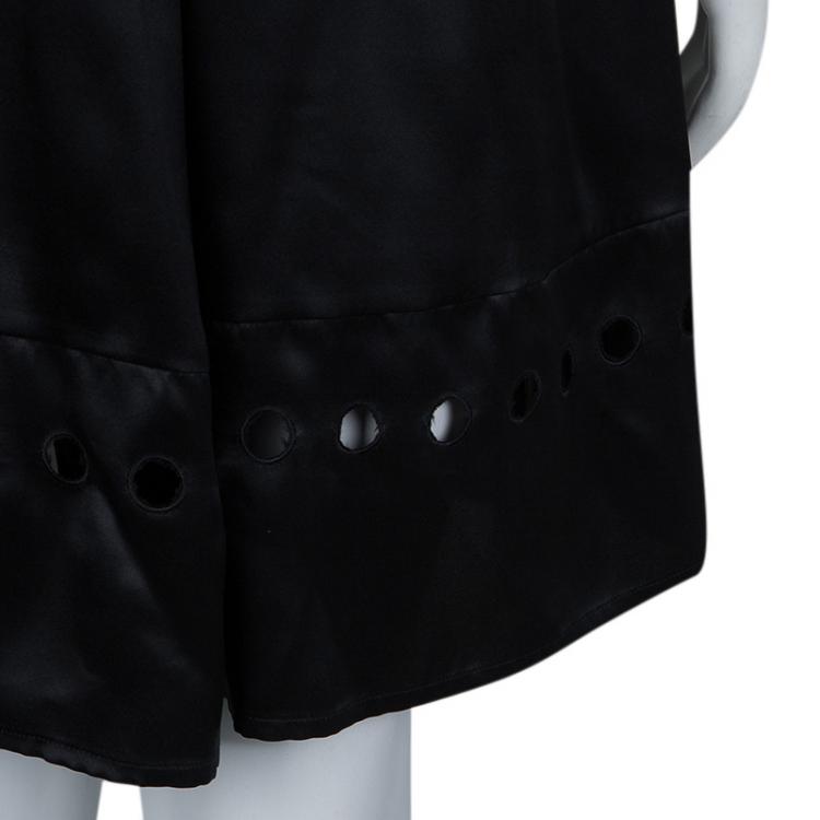 Pre Owned See by Chloe Black Silk Cutwork Detail Dress S