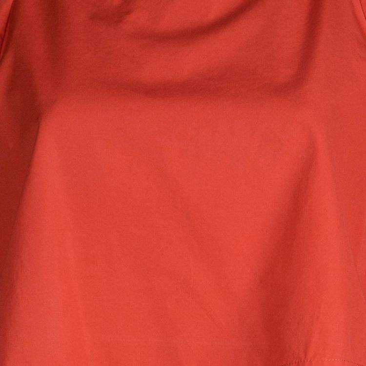 Pre Owned See By Chloe Red Cotton Overlay Short Sleeve Dress S