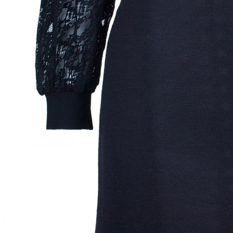 Pre Owned See by Chloe Black Lace Cotton Dress M