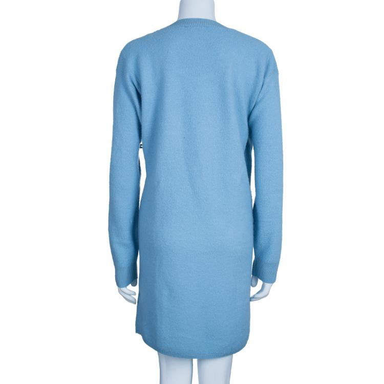 Pre Owned See by Chloe Blue Pocket Wool Sweater Dress L