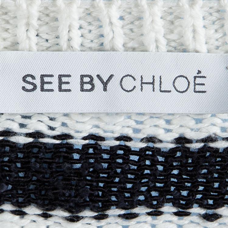 Pre Owned See By Chloe Striped Chunky Knit Sweater S
