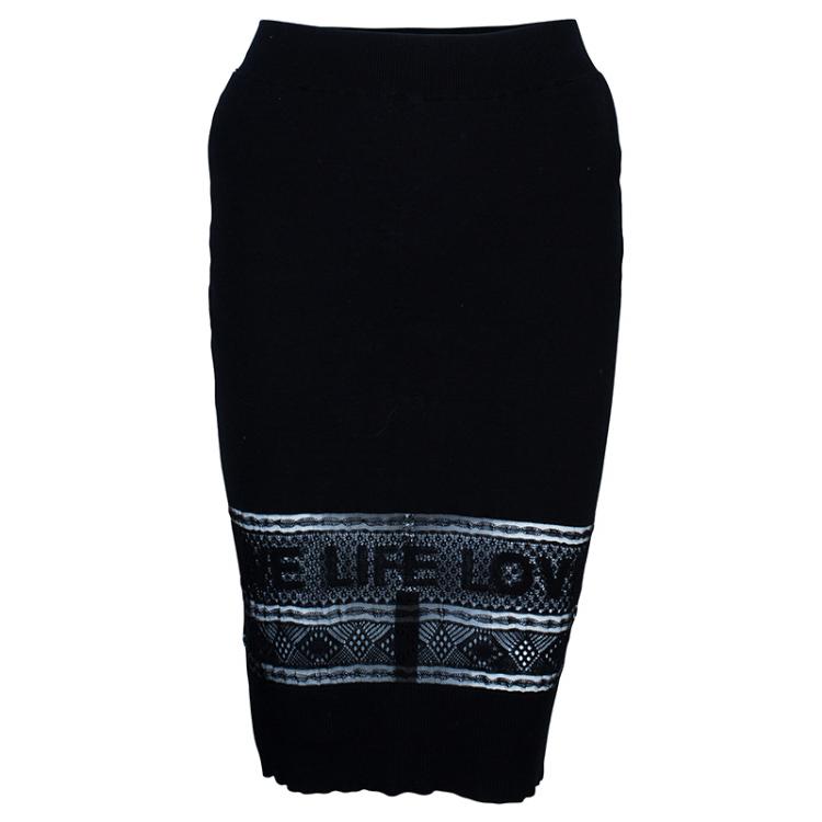 Pre Owned Sonia Rykiel Black Pencil Skirt S
