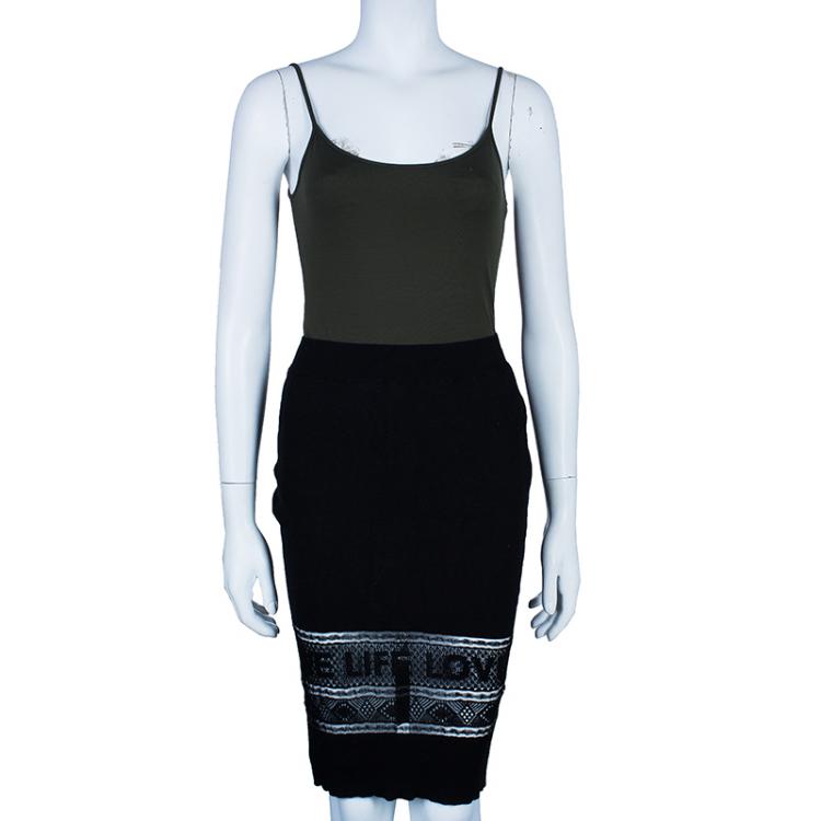 Pre Owned Sonia Rykiel Black Pencil Skirt S