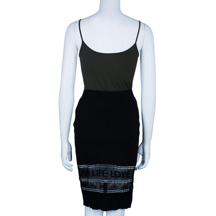 Pre Owned Sonia Rykiel Black Pencil Skirt S