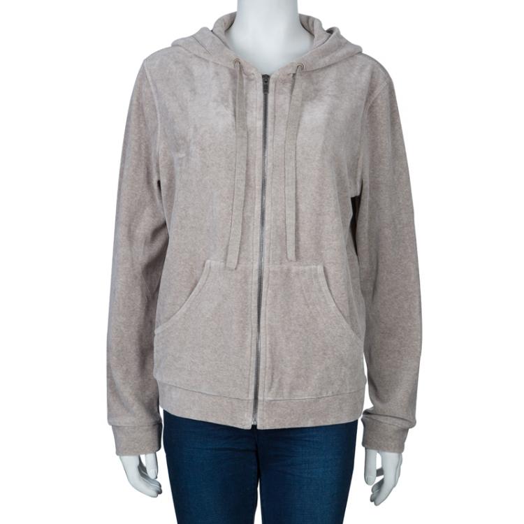 Pre Owned Sonia Rykiel Beige Zip Front Hoodie Jacket XL