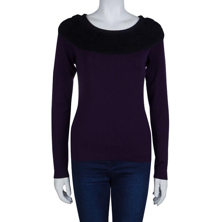 مملوكة مسبقًا Sonia Rykiel Purple and Black Sweater M