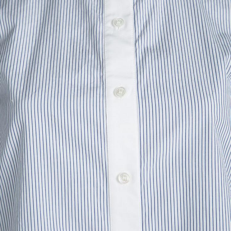 مملوكة مسبقًا Sonia Rykiel Contrast Shoulder Yoke Detail Striped Shirt S