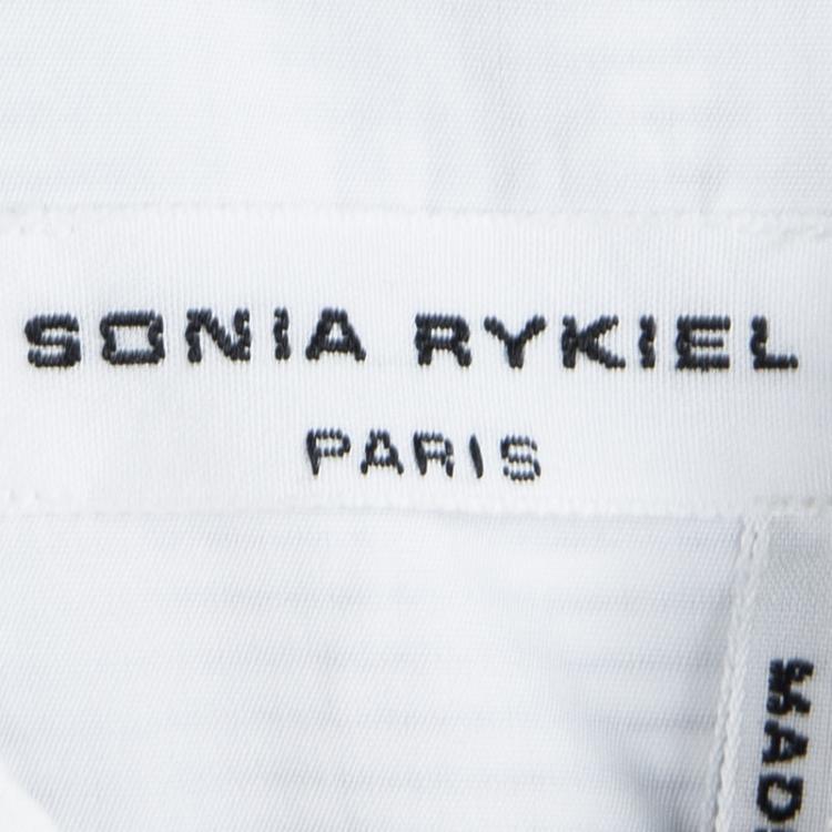 مملوكة مسبقًا Sonia Rykiel Contrast Shoulder Yoke Detail Striped Shirt S
