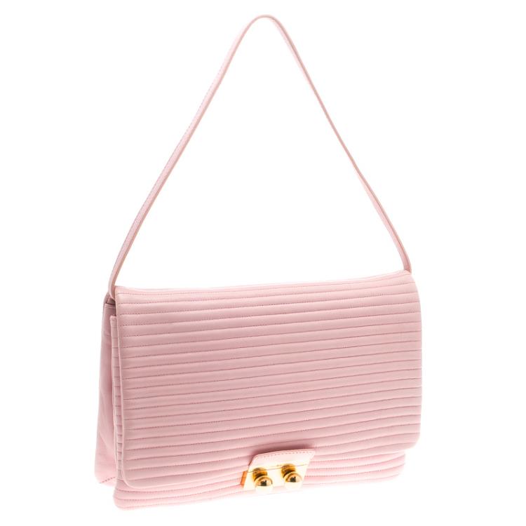 Pre Owned Sonia Rykiel Pink Leather Flap Bag