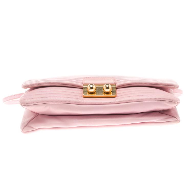 Pre Owned Sonia Rykiel Pink Leather Flap Bag
