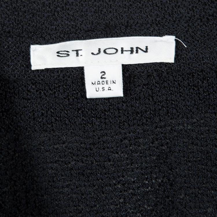 Pre Owned St. John Navy Blue Knit Skirt Suit S