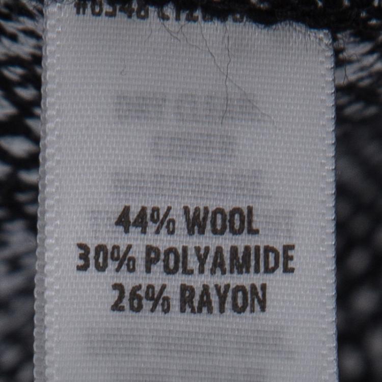 Pre Owned St. John Monochrome Diamond Patterned Textured Long Jacket S