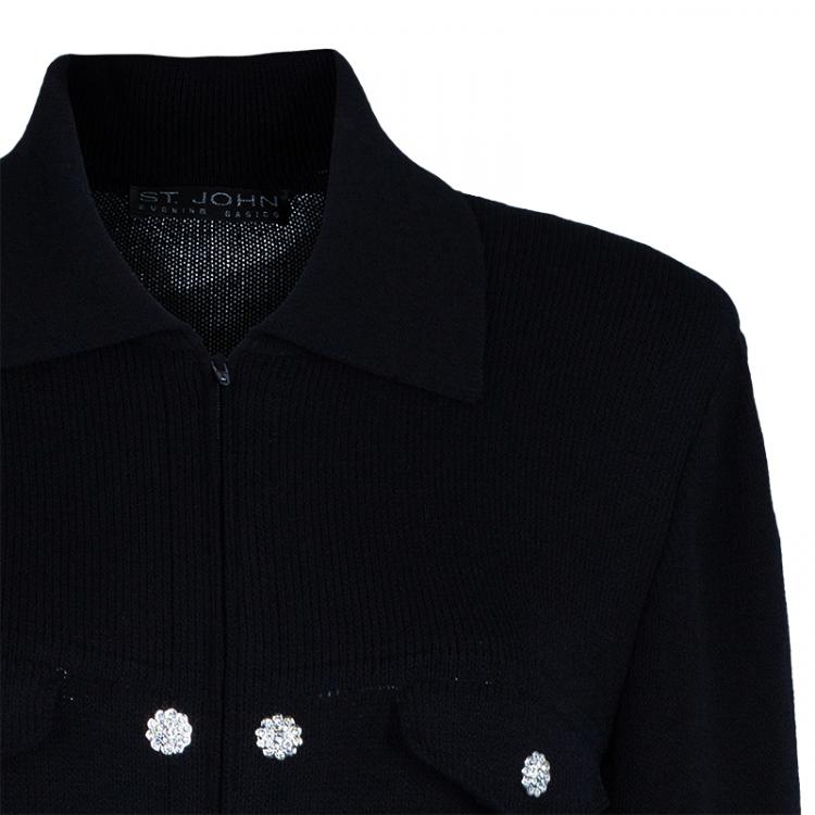 Pre Owned St. John Black Skirt Suit M