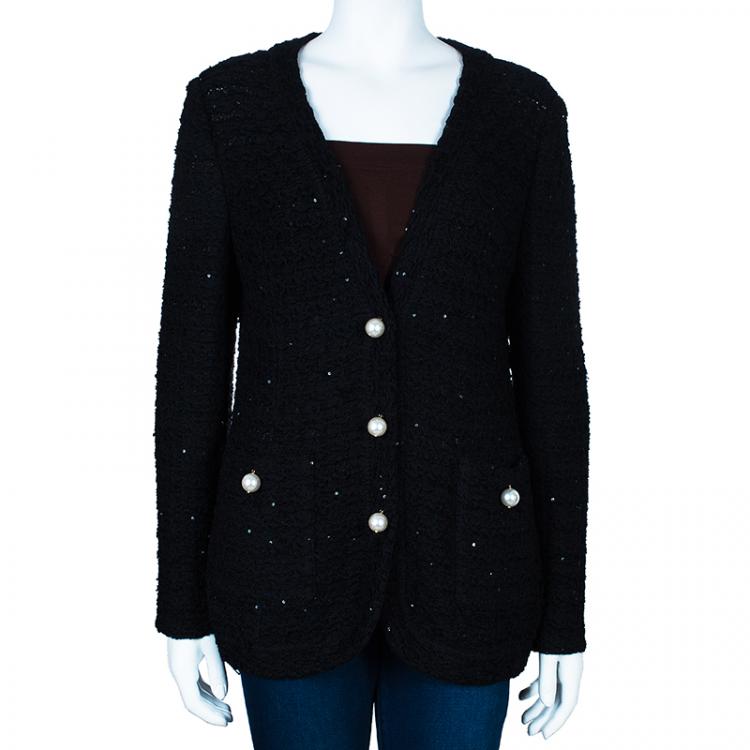 Pre Owned St. John Black Pearl Detail Jacket L