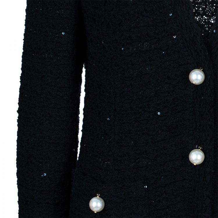 Pre Owned St. John Black Pearl Detail Jacket L