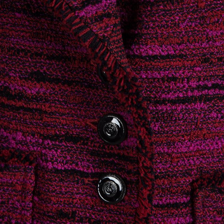 Pre Owned St. John Collection Pink Textured Tweed Blazer M