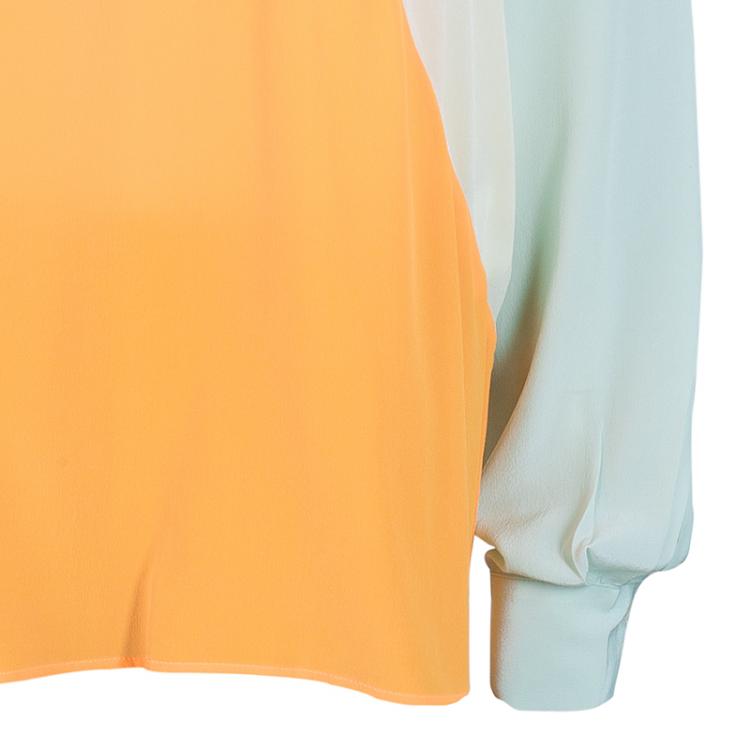 Pre Owned Stella McCartney Colorblock Chiffon Top L