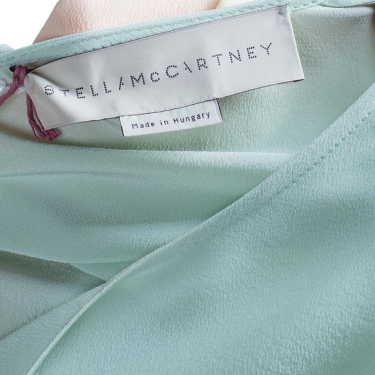 Pre Owned Stella McCartney Colorblock Chiffon Top L