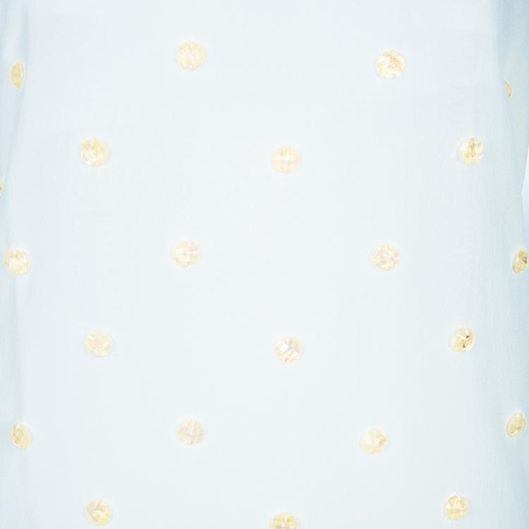 Pre Owned Stella McCartney Cream Beaded Sleeveless Top M