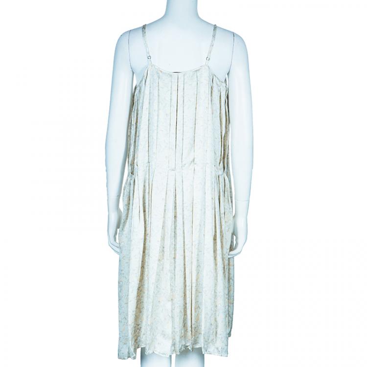 Pre Owned Stella McCartney Cream Floral Print Silk Wrap Dress M