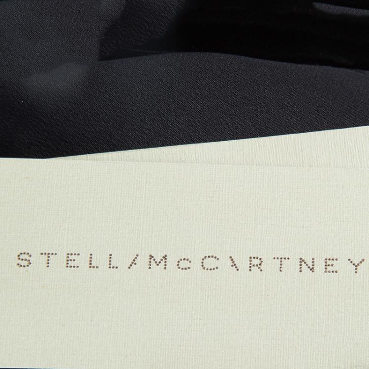 Pre Owned Stella McCartney Colorblock Velvet and Crepe Long Sleeve Maxi Dress S