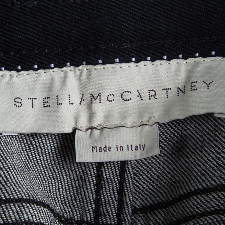 Pre Owned Stella McCartney Black Denim Zip Embellishment Detail Ankle Grazer Jeans S