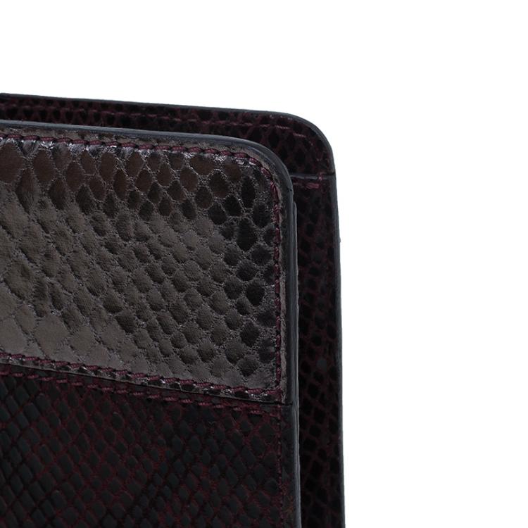 Pre Owned Stella McCartney Burgundy Embossed Patchwork Clutch