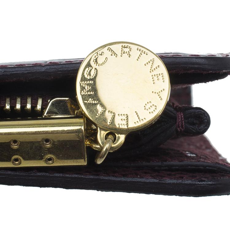 Pre Owned Stella McCartney Burgundy Embossed Patchwork Clutch