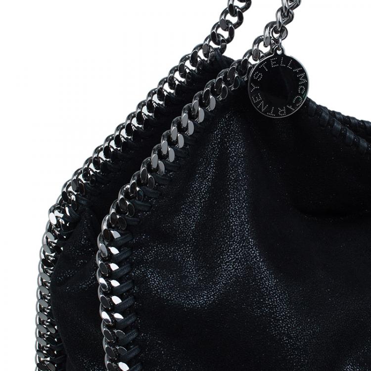 Pre Owned Stella McCartney Black Faux Leather Falabella Tote Bag
