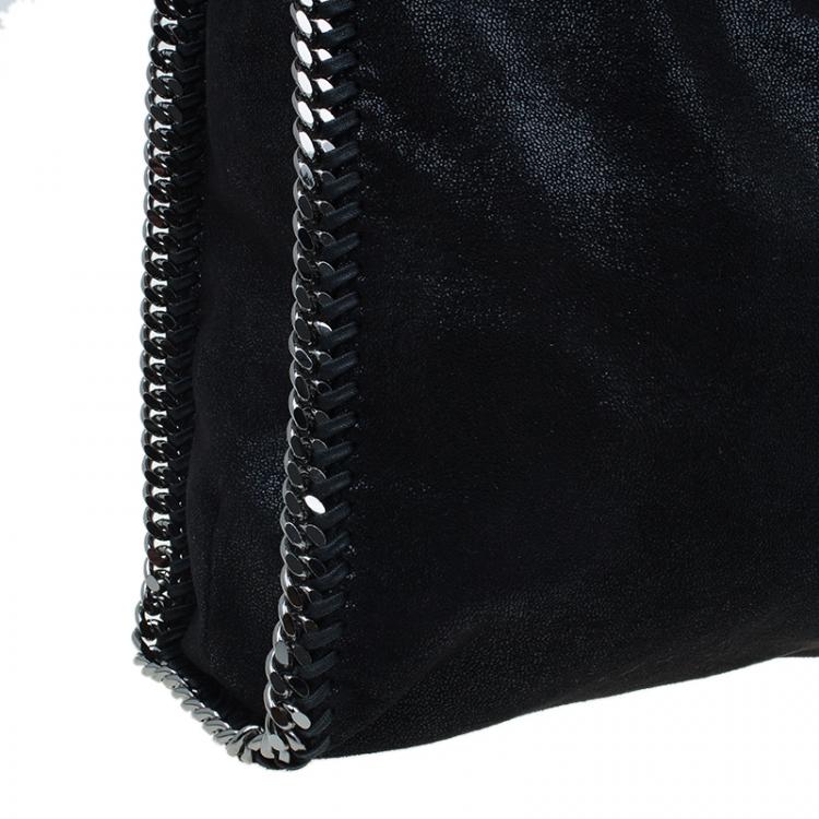 Pre Owned Stella McCartney Black Faux Leather Falabella Tote Bag