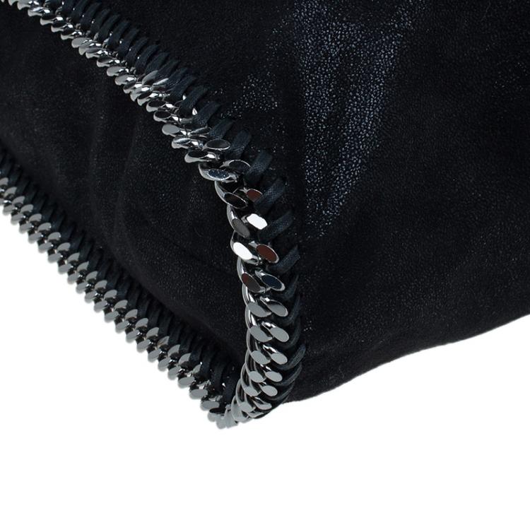 Pre Owned Stella McCartney Black Faux Leather Falabella Tote Bag