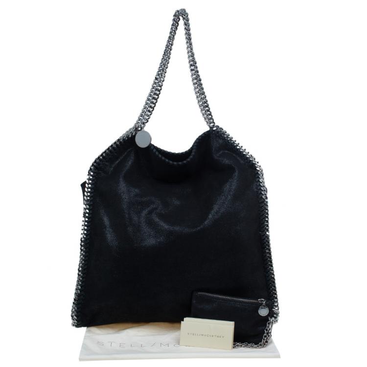 Pre Owned Stella McCartney Black Faux Leather Falabella Tote Bag