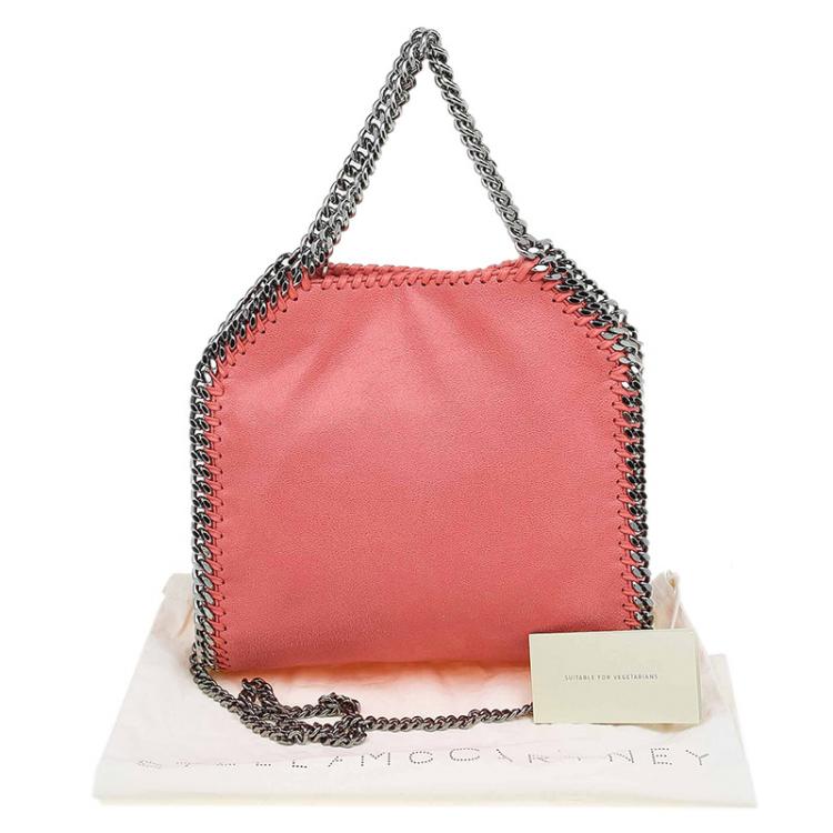 Pre Owned Stella McCartney Peach Faux Leather Mini Falabella Tote