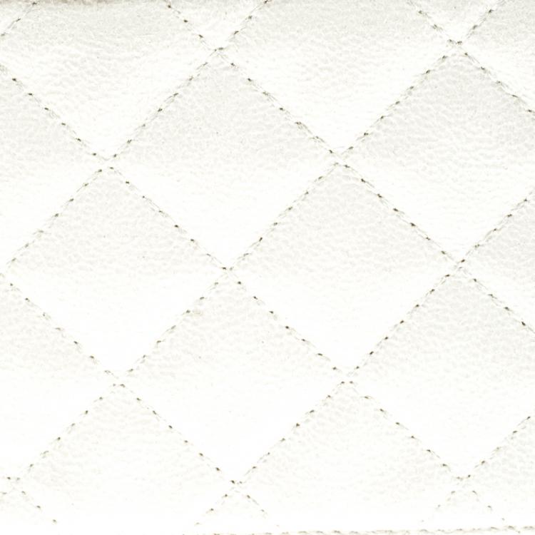 Pre Owned Stella McCartney Off White Quilted Faux Leather Falabella Coin Pouch