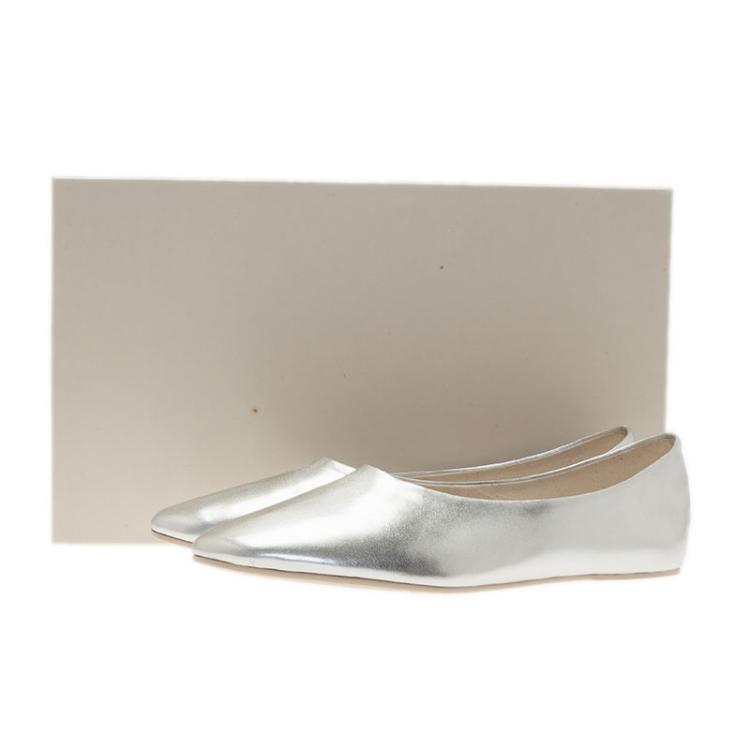 Pre Owned Stella McCartney Silver Loafers Size 41