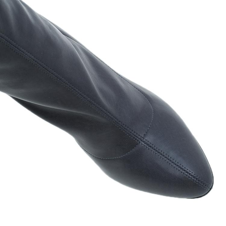 Pre Owned Stella McCartney Grey Faux Leather Over the Knee Boots Size 38