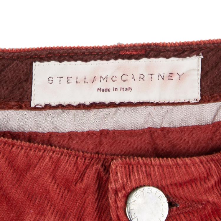 Pre Owned  Stella McCartney Red Slim Fit Corduroy Pants M