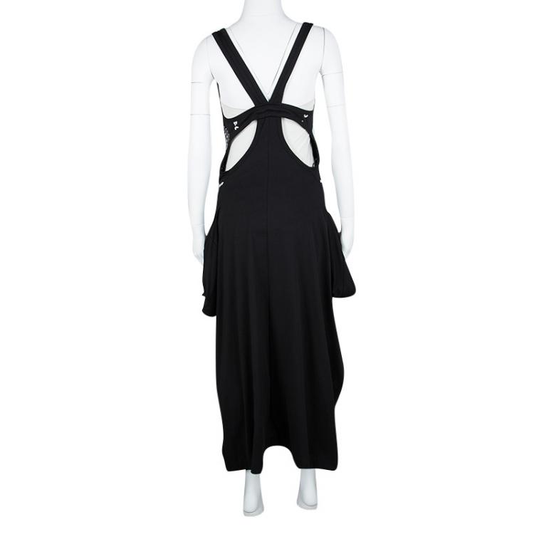 Pre Owned Stella McCartney Black Printed Cotton Jersey Olwen Cutout Sleeveless Dress M