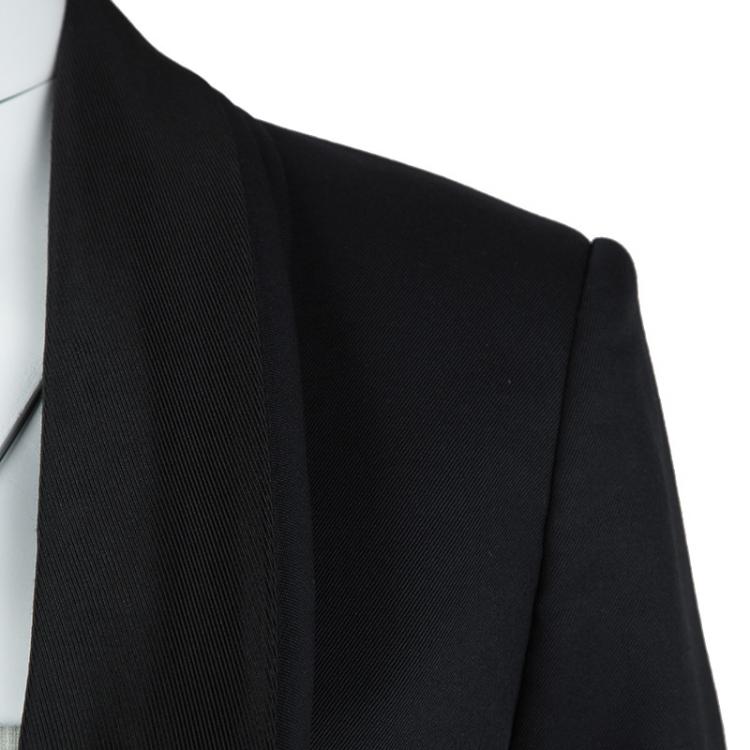 Pre Owned Stella McCartney Navy Blue Wool Contrast Lapel Detail Blazer L