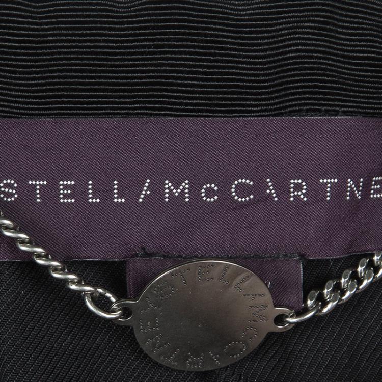 Pre Owned Stella McCartney Navy Blue Wool Contrast Lapel Detail Blazer L