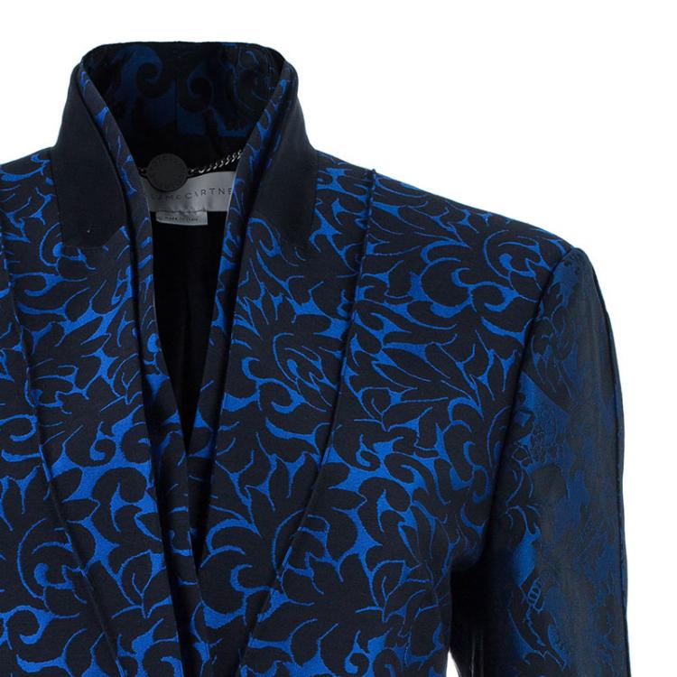Pre Owned Stella McCartney Blue Wool Brocade Jacquard Jacket M